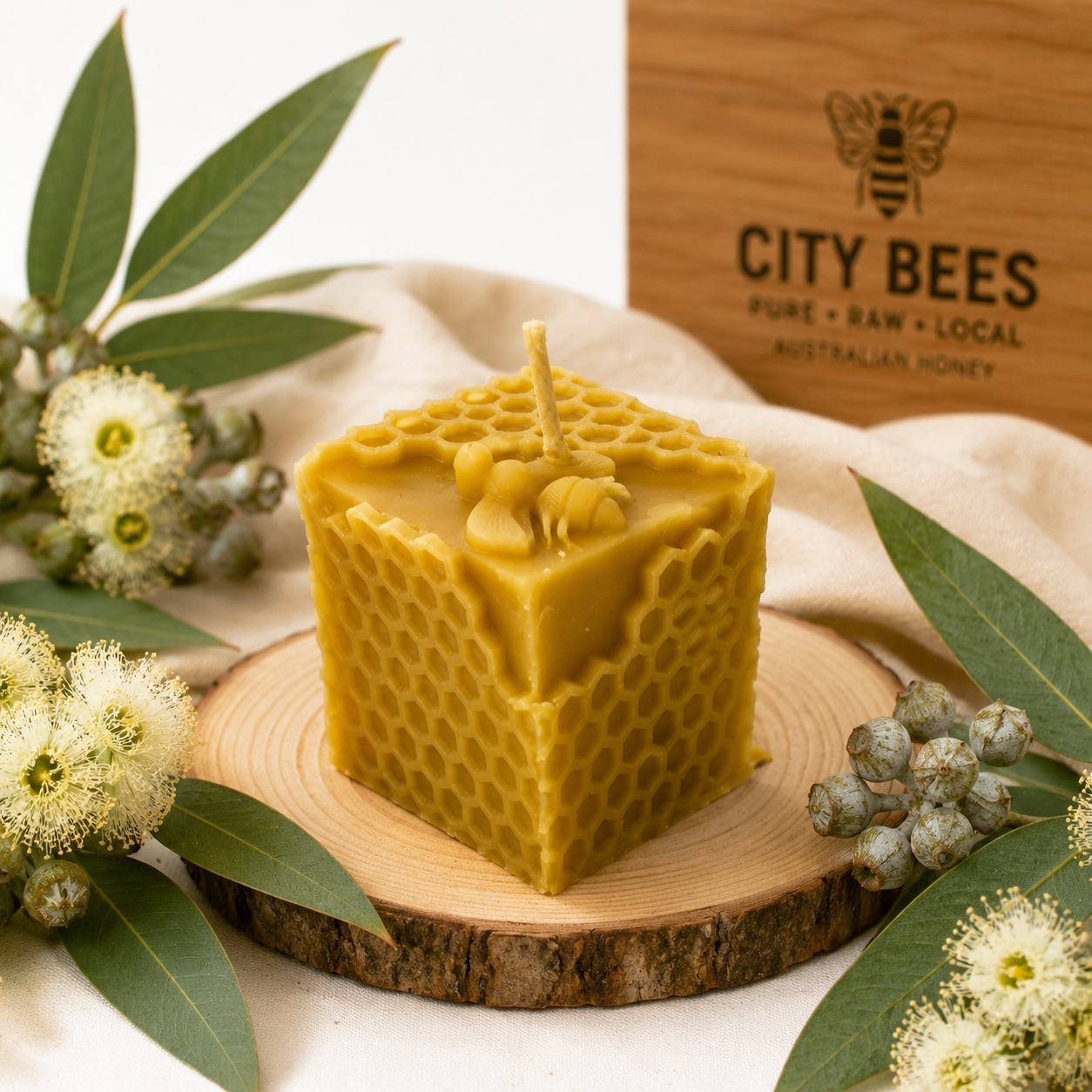Beehive Cube Candle